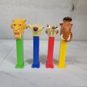 Vintage Lot of‎ 4 Ice Age Pez Dispensers Scrat, Manfred, Nut, & Diego